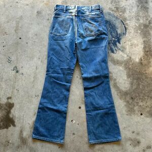 Vintage 60s Wrangler Bootcut Denim Jeans Size 30X30 Scovill Zipper